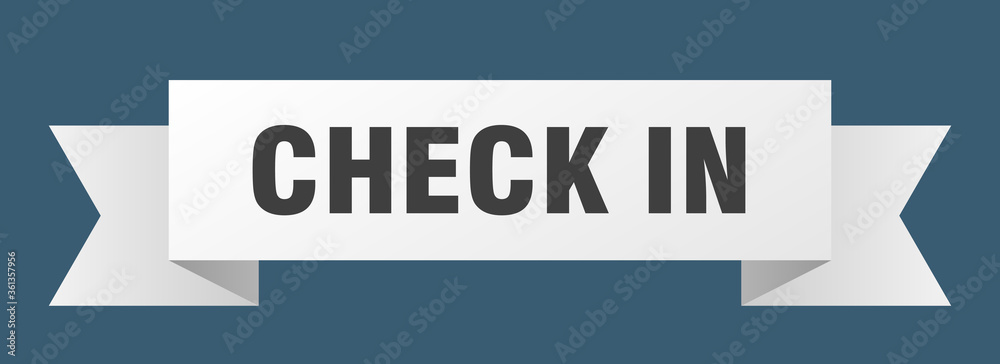 check in ribbon. check in isolated band sign. check in banner check in ribbon. check in isolated band sign. check in banner