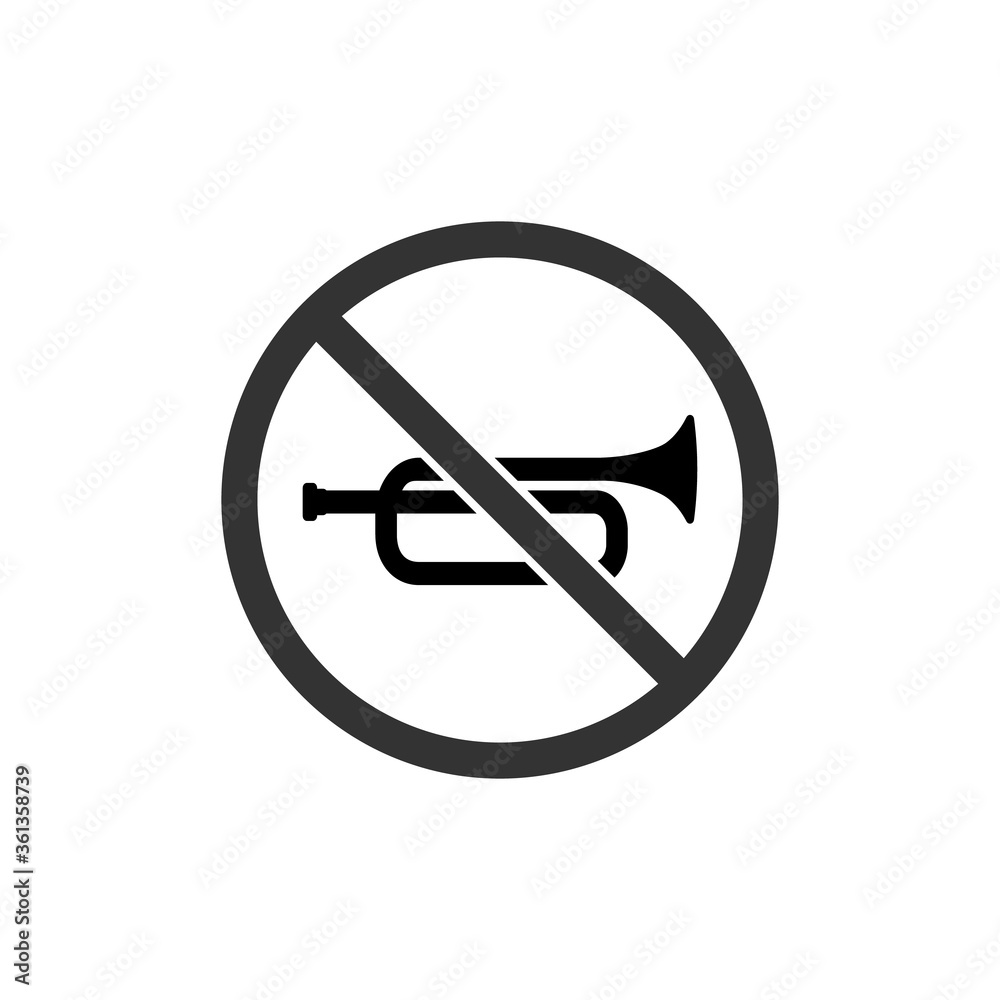 Don't honk, no sound signal. Vector illustration. Don't honk, no sound signal. Vector illustration.