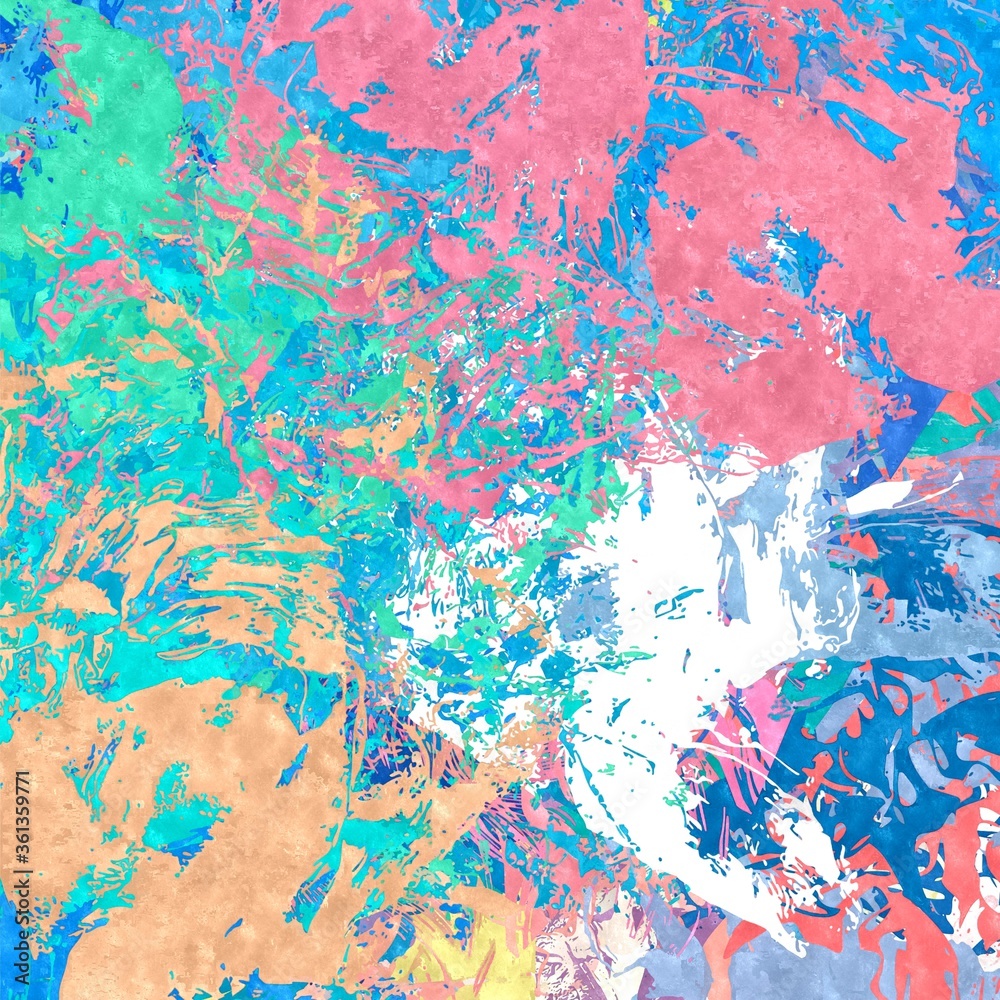 Abstract background. Psychedelic texture of brush strokes of colored paint of blurred lines and spots of different shapes and sizes Abstract background. Psychedelic texture of brush strokes of colored paint of blurred lines and spots of different shapes and sizes