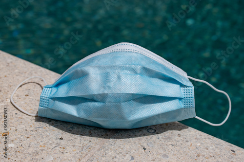 Used Corona Virus mask outdoors