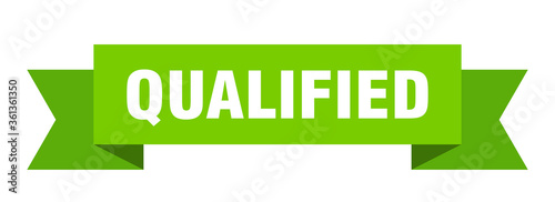 qualified ribbon. qualified isolated band sign. qualified banner