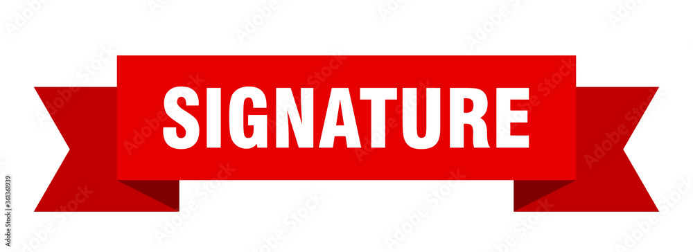 signature ribbon. signature isolated band sign. signature banner signature ribbon. signature isolated band sign. signature banner