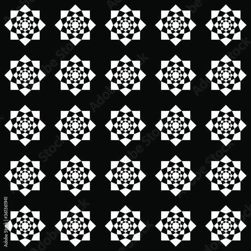 seamless geometric shape pattern. traditional islamic geometric pattern. black and white vector drawn. 