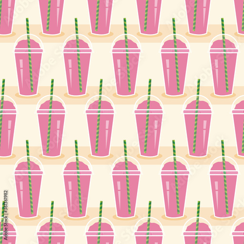 Summer Pink Slushy vector Seamless Pattern
