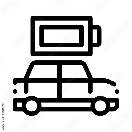 electro car full battery icon vector. electro car full battery sign. isolated contour symbol illustration