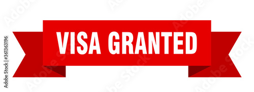 visa granted ribbon. visa granted isolated band sign. visa granted banner