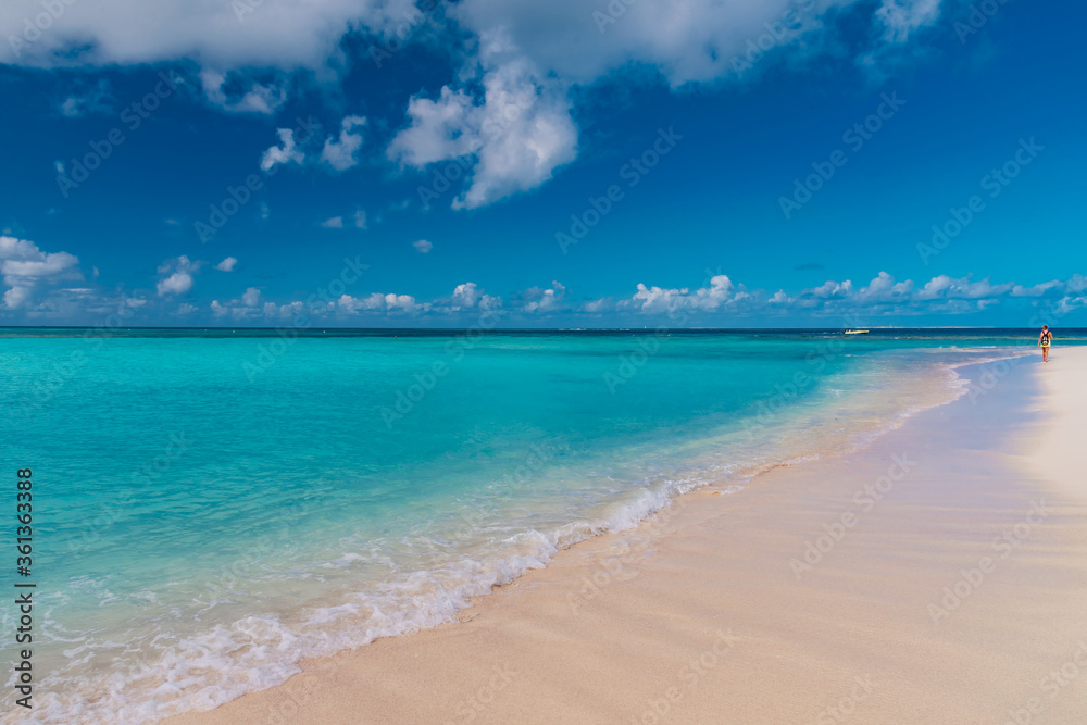 tropical island of the Caribbean, with blue sea and white beaches Anguilla