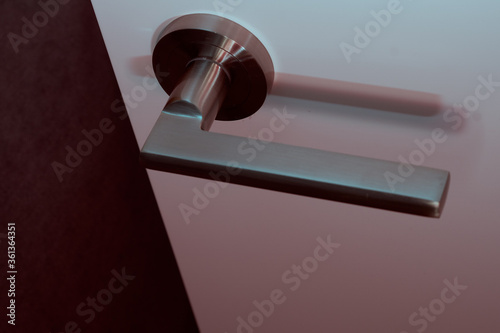 Open door with doorknob. Dangerous room concept.