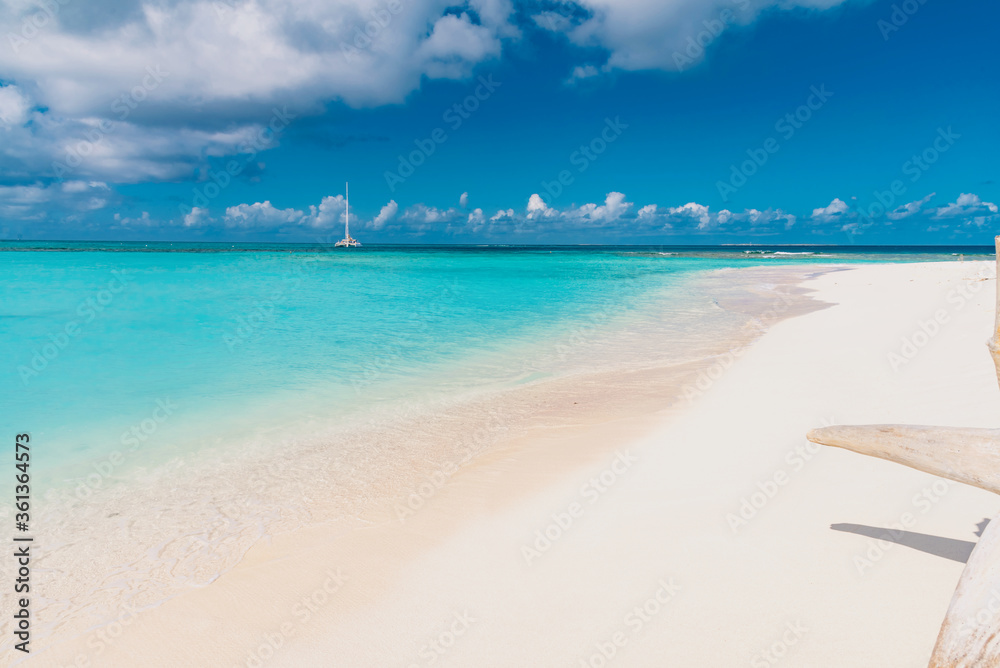 tropical island of the Caribbean, with blue sea and white beaches Anguilla