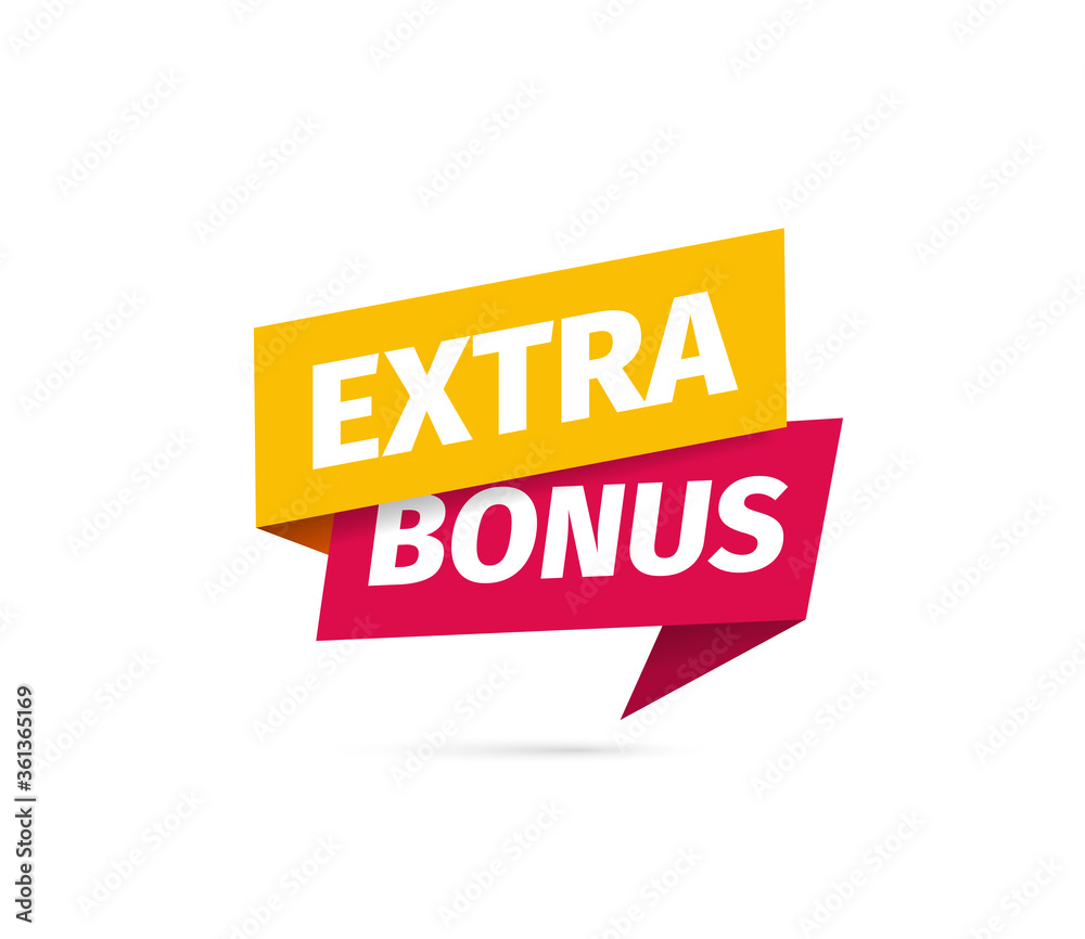 Red and yellow extra bonus isolated vector icon on white background. Red and yellow extra bonus isolated vector icon on white background.