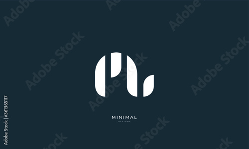 Alphabet letter icon logo PL