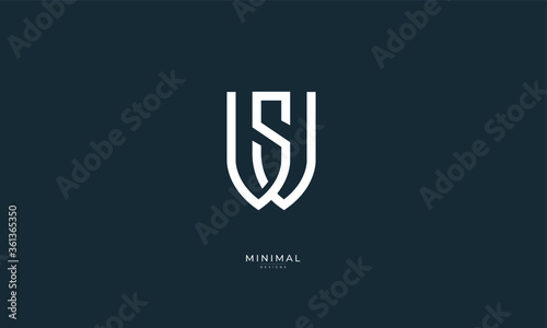 Alphabet letter icon logo WS or SW