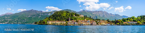Panorama landscape of Bellagio village on the Italian Riviera of Lake Como