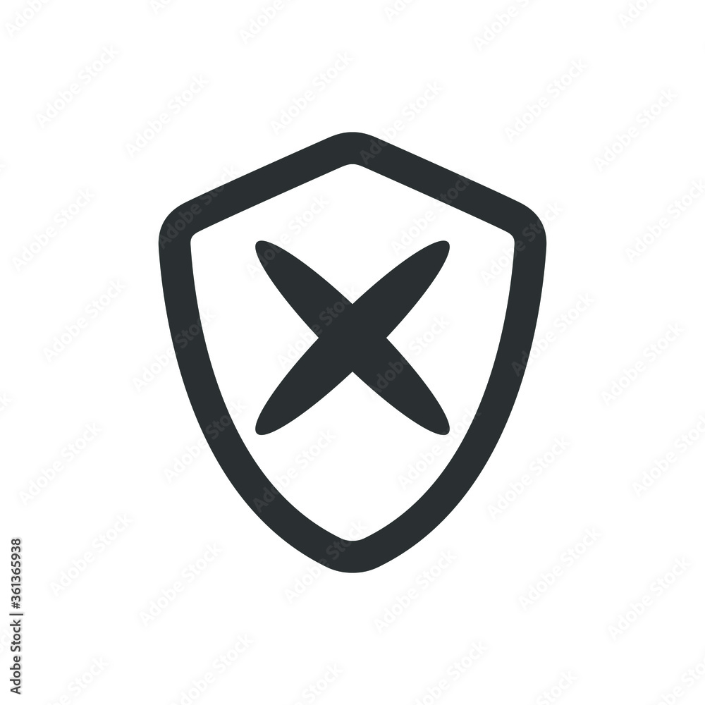 Deactivated shield icon Deactivated shield icon