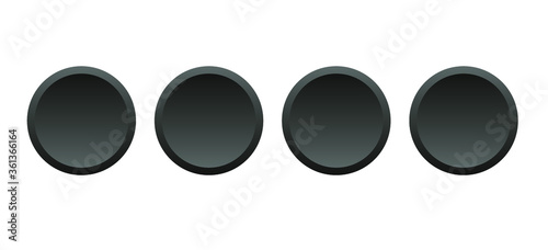 The basis for the buttons. Buttons realistic, black, concave, isolated on a white background. Vector illustration, eps 10.