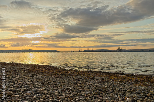 Sunrise over the Cromarty Firth viewed from Invergordon in Ross and Cromarty Scotland photo