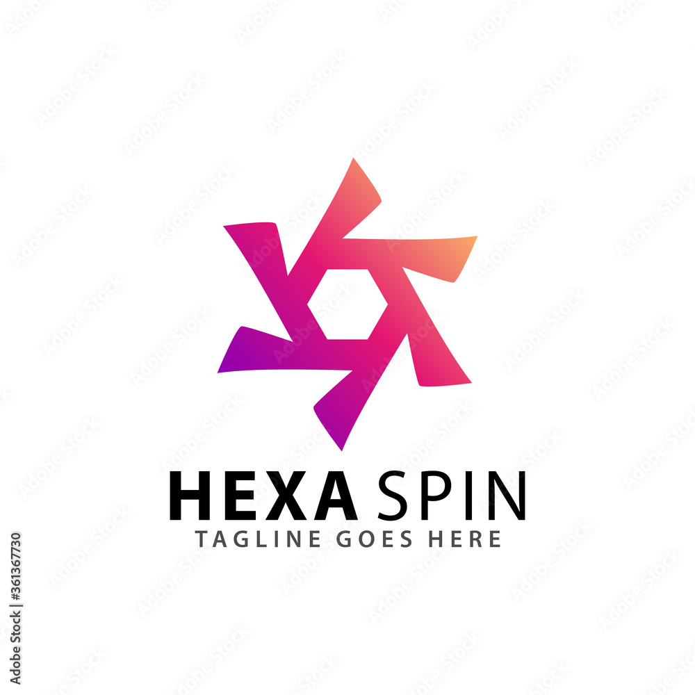Abstract Hexagon Spinning Logos Design Vector Illustration Template Abstract Hexagon Spinning Logos Design Vector Illustration Template