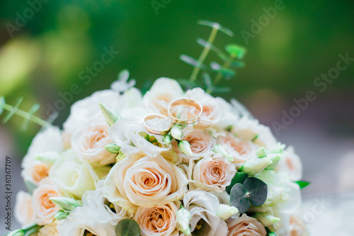 Wedding bouquet for the bride and groom at an event