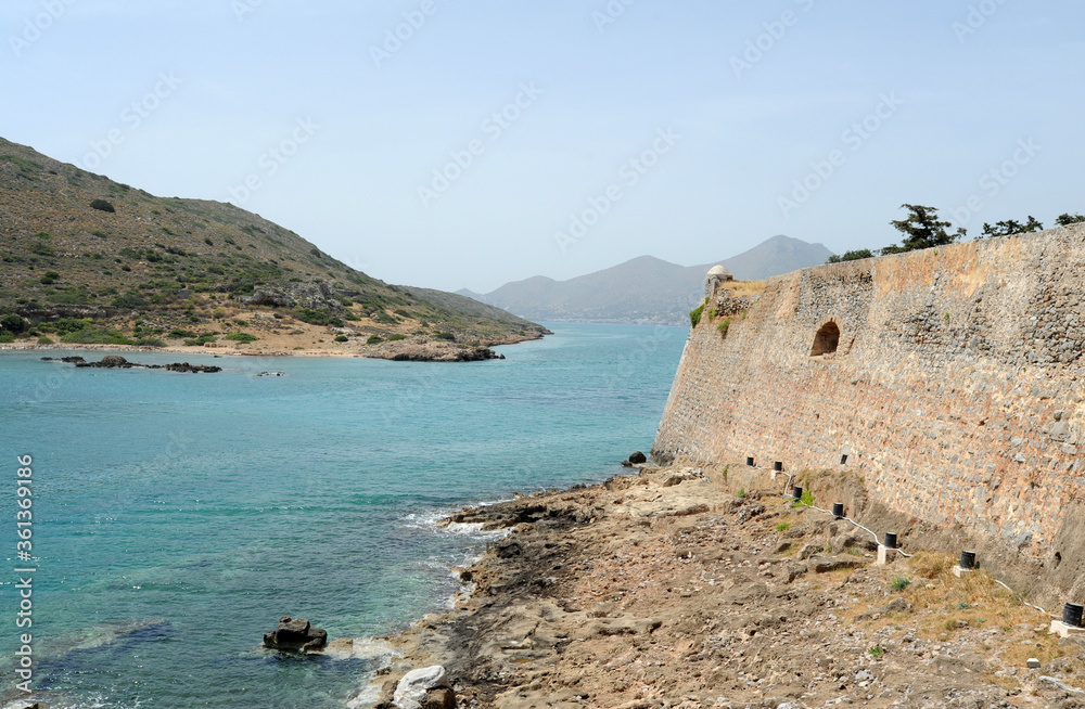 Demi-bastion de Scaramella de la forteresse de Spinalonga à Élounda près d'Agios Nikolaos en Crète