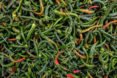 Sweet peppers delicious fresh ripe green healthy food © artemgukasov