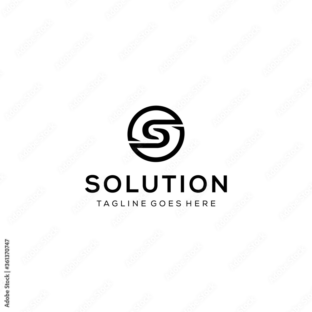 Creative Illustration modern S sign geometric logo design template 