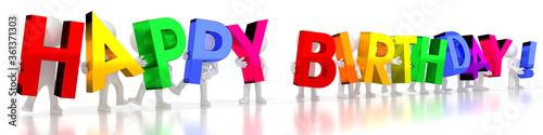 Photography Happy birthday! - colorful letters - 3D illustration