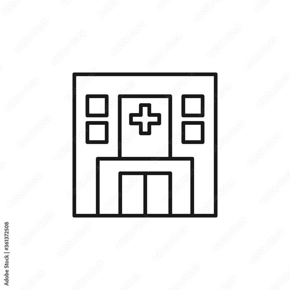 Hospital icon flat vector illustration Hospital icon flat vector illustration