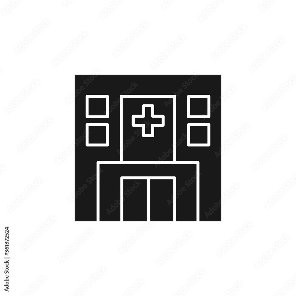 Hospital icon flat vector illustration