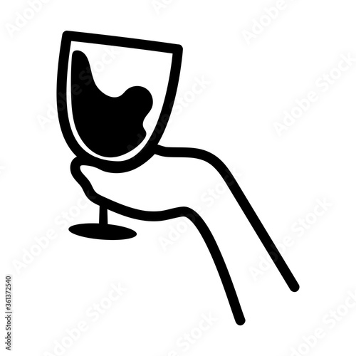 hand holding wine cup vector design