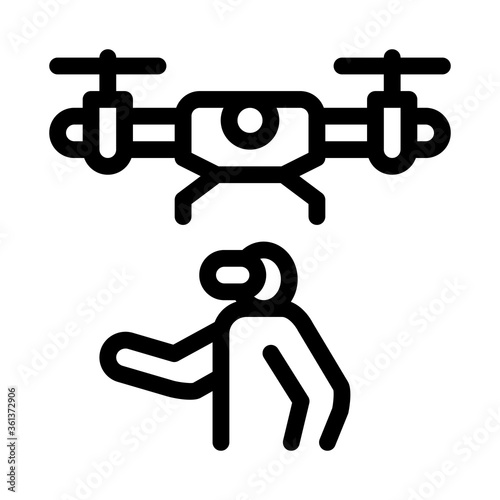 drone vr glasses remote controle icon vector. drone vr glasses remote controle sign. isolated contour symbol illustration