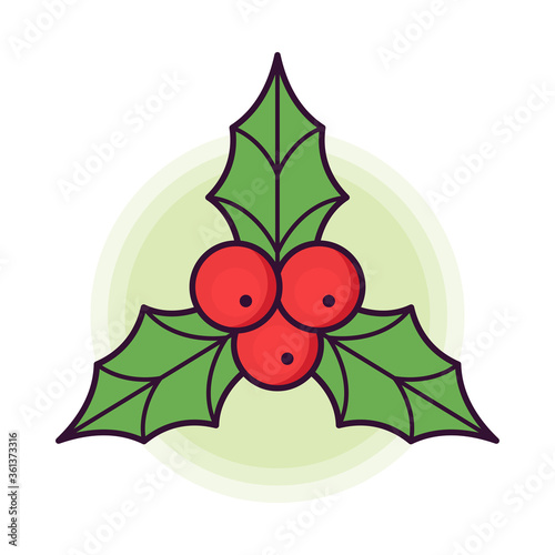 Holly berry icon. Christmas symbol vector illustration