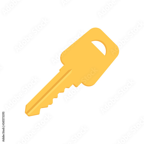 Door or padlock key, isolated on white background