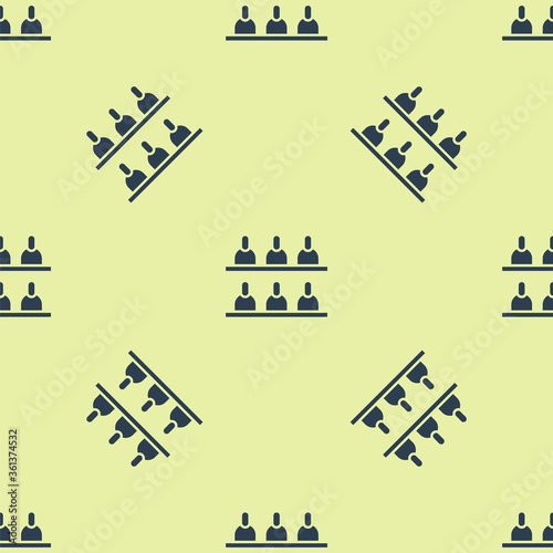 Blue Jurors icon isolated seamless pattern on yellow background.  Vector Illustration