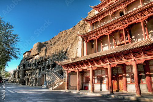 nine storey building  Mogao Grottoes caves Dunhuang, Xinjiang, China