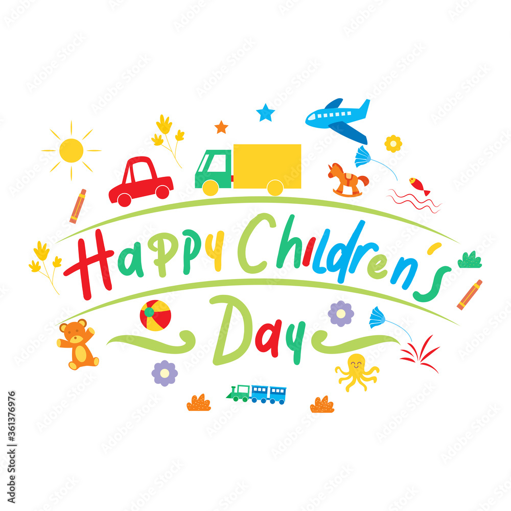 happy children's day for international children celebration. vector illustration