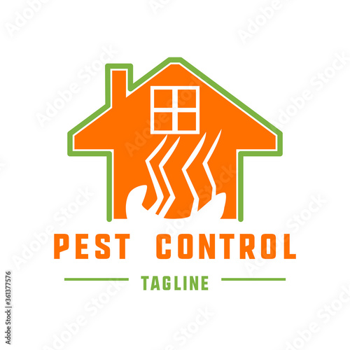 pest control logo for fumigation business. vector illustration 