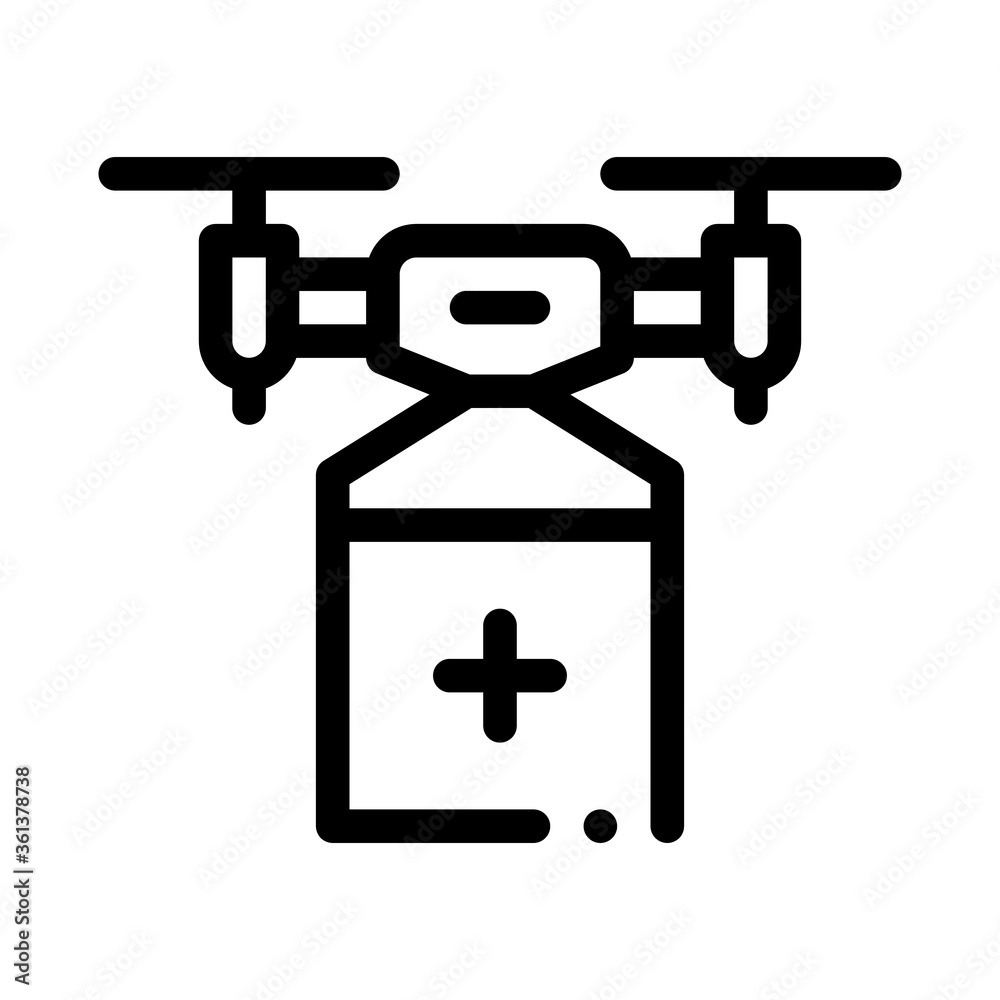 drone delivery icon vector. drone delivery sign. isolated contour symbol illustration