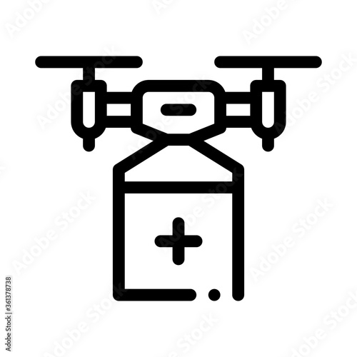 drone delivery icon vector. drone delivery sign. isolated contour symbol illustration