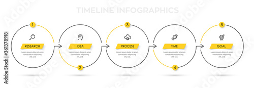 Vector Infographic design template with icons and 5 options or steps. Can be used for process diagram, presentations, workflow layout, banner, flow chart, info graph.