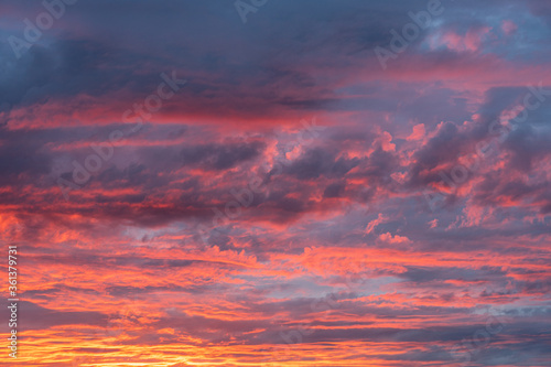 red sunset sky