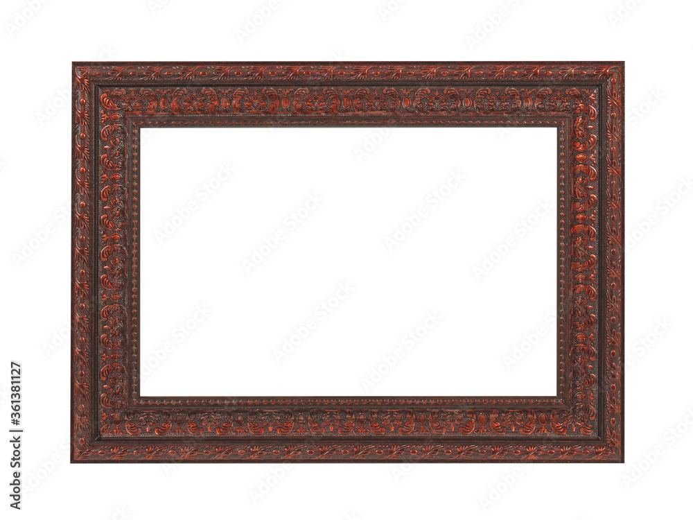 Wooden frame for paintings or photo. Isolated on white Wooden frame for paintings or photo. Isolated on white
