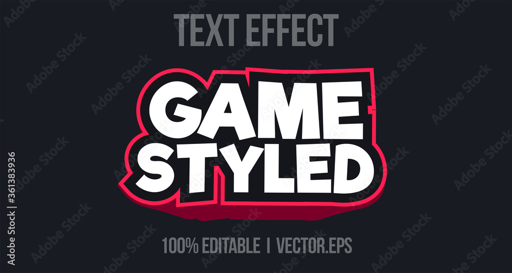 Arcade 3d bold game text effect graphic style layer stayle font style