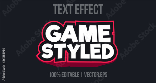 Arcade 3d bold game text effect graphic style layer stayle font style