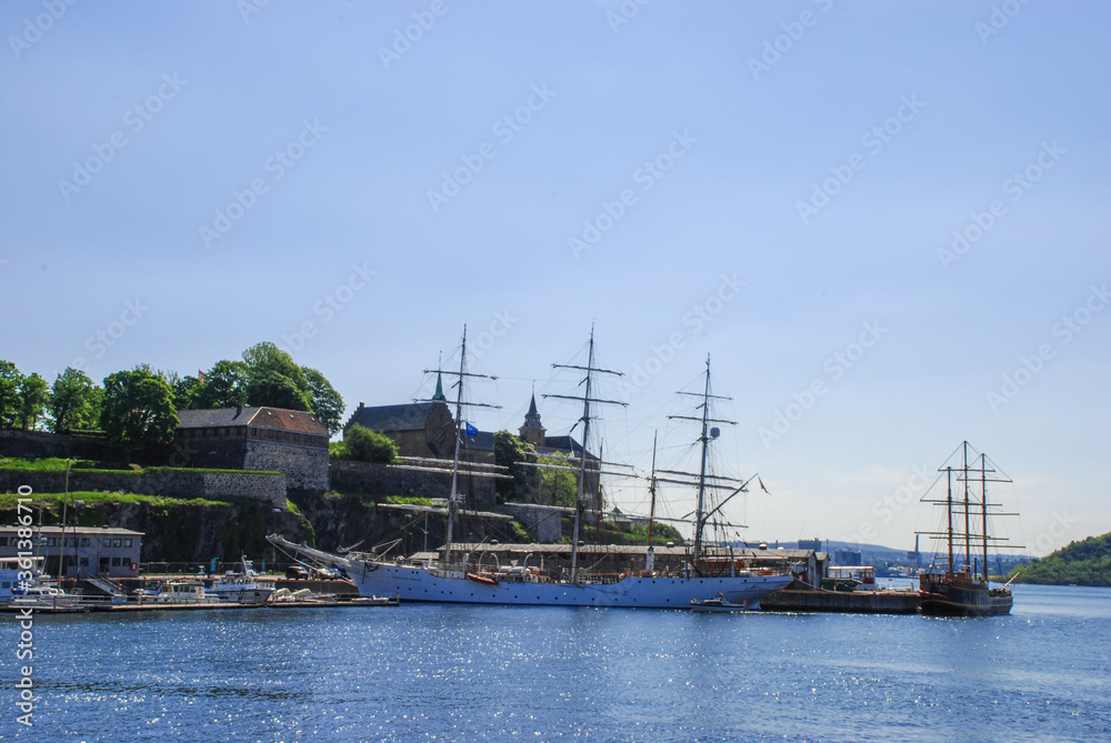 Fototapeta premium The medieval Akershus Fortress in Oslo, Norway