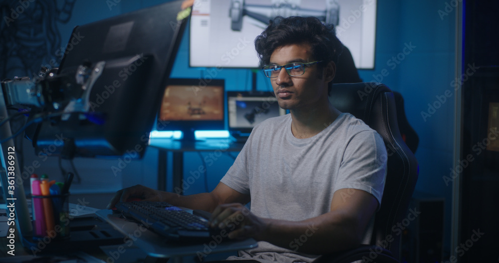 Video Game Programmer At Work