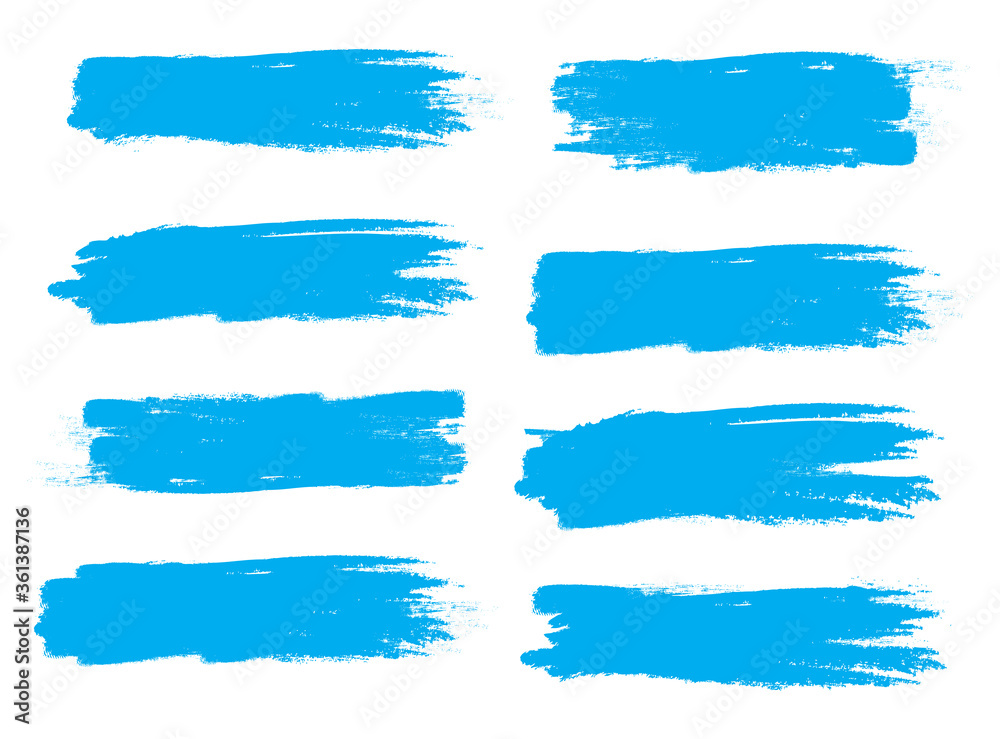 Blue brush stroke set isolated on white background. Trendy brush stroke vector for ink paint, grunge backdrop, dirt banner, watercolor design and dirty texture. Brush stroke vector Blue brush stroke set isolated on white background. Trendy brush stroke vector for ink paint, grunge backdrop, dirt banner, watercolor design and dirty texture. Brush stroke vector