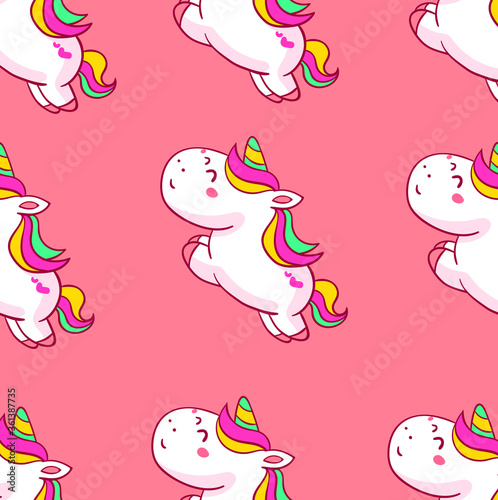 
Cute cartoon chubby funny unicorn
