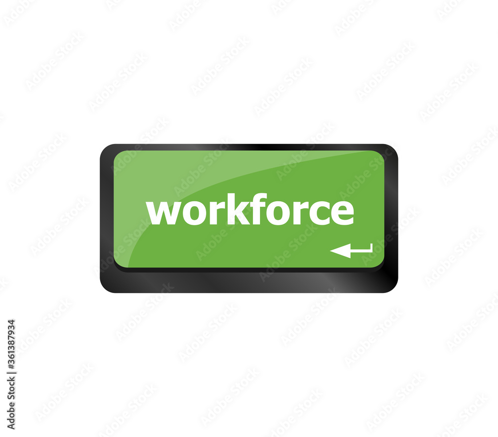 Workforce keys on computer keyboard - business concept Workforce keys on computer keyboard - business concept