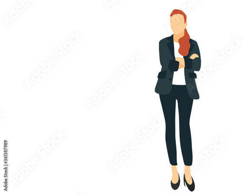 Businesswoman. young redhead women dressed in elegant office clothes. Economy, finance, stylist, office worker.