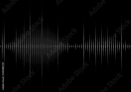 Sound wave vector isolated on black background. Abstract sound waves for voice design, music background, wallpaper, radio logo and icon. Creative music concept, vector illustration